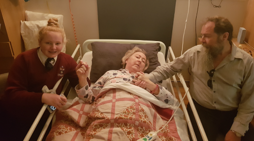 olivia by her mothers side in hospital